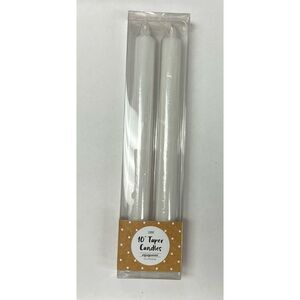 Starlume‎ 10 Inch White Color Unfragranced Taper Candles - 1 Pack with 2 Piece
